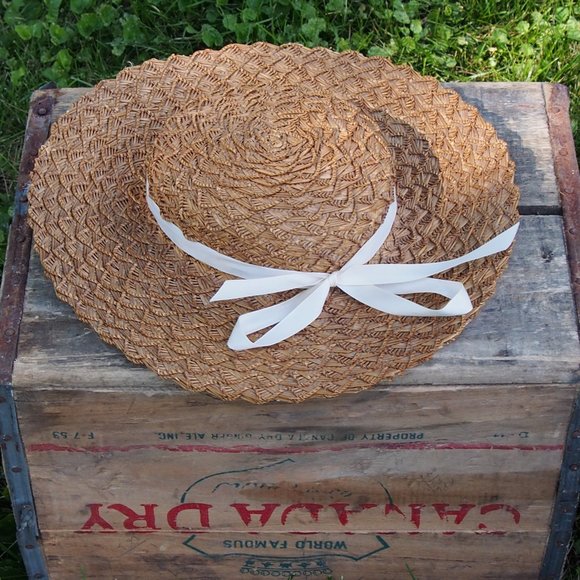 Antique Accessories - Antique Knox "Midshipman" Boaters Straw Hat w/ Box